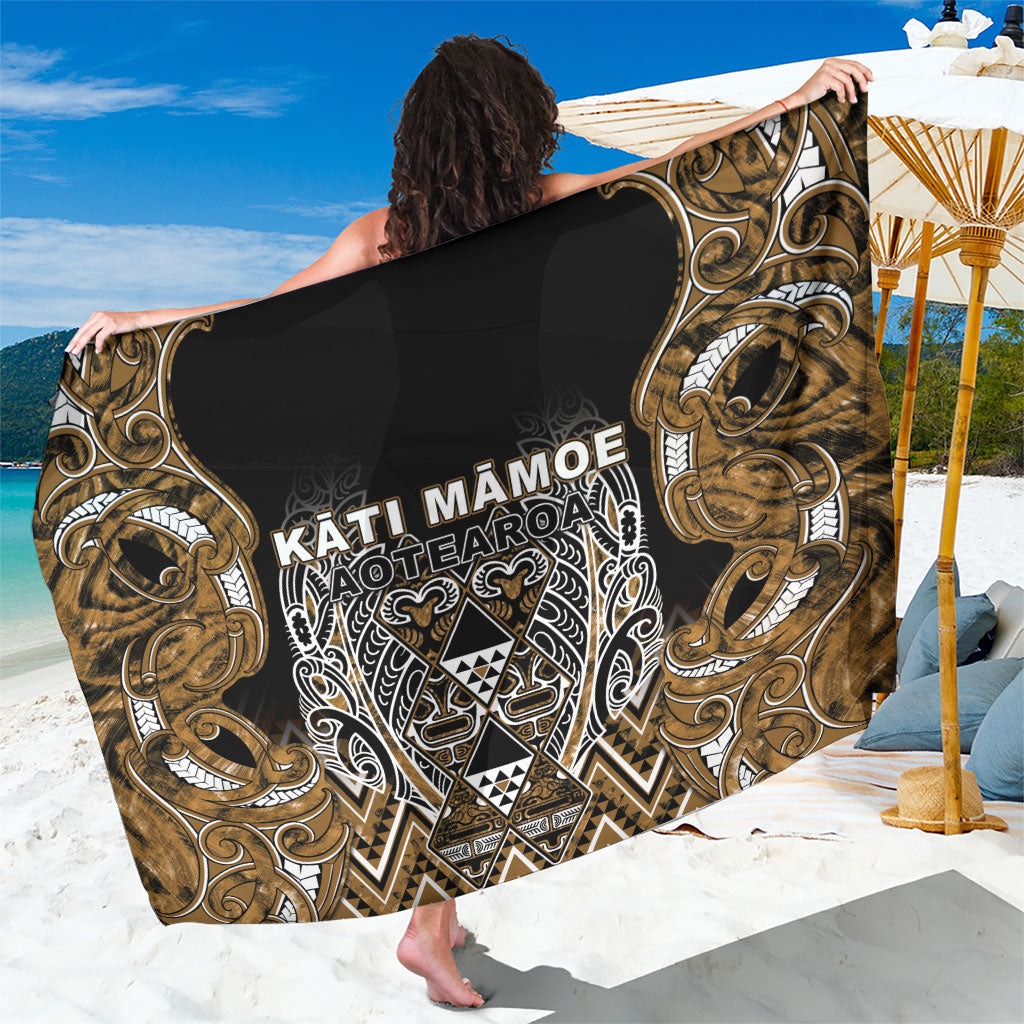 Aotearoa Kati Mamoe Sarong Maori Brown Tribal Paua Shell Pattern