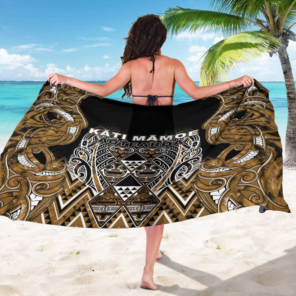 Aotearoa Kati Mamoe Sarong Maori Brown Tribal Paua Shell Pattern