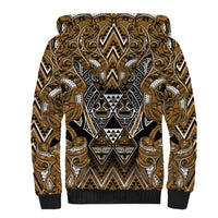 Aotearoa Kati Mamoe Sherpa Hoodie Maori Brown Tribal Paua Shell Pattern