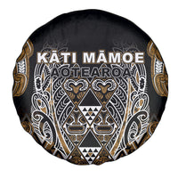 Aotearoa Kati Mamoe Spare Tire Cover Maori Brown Tribal Paua Shell Pattern