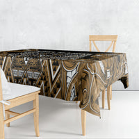 Aotearoa Kati Mamoe Tablecloth Maori Brown Tribal Paua Shell Pattern