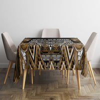 Aotearoa Kati Mamoe Tablecloth Maori Brown Tribal Paua Shell Pattern