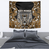 Aotearoa Kati Mamoe Tapestry Maori Brown Tribal Paua Shell Pattern