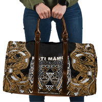Aotearoa Kati Mamoe Travel Bag Maori Brown Tribal Paua Shell Pattern