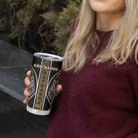 Aotearoa Kati Mamoe Tumbler Cup Maori Brown Tribal Paua Shell Pattern