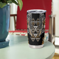 Aotearoa Kati Mamoe Tumbler Cup Maori Brown Tribal Paua Shell Pattern