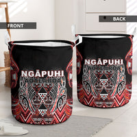 Aotearoa Ngapuhi Laundry Basket Maori Red Tribal Paua Shell Pattern