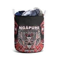 Aotearoa Ngapuhi Laundry Basket Maori Red Tribal Paua Shell Pattern
