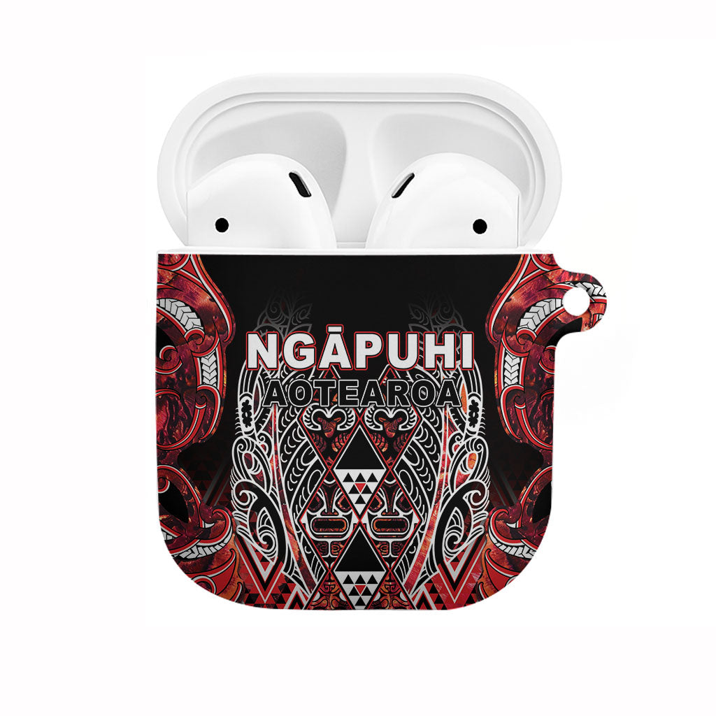 Aotearoa Ngapuhi AirPods Case Maori Red Tribal Paua Shell Pattern DT05 Red - Polynesian Pride