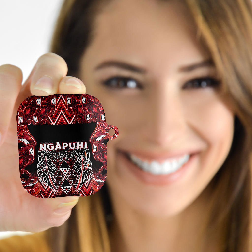 Aotearoa Ngapuhi AirPods Case Maori Red Tribal Paua Shell Pattern
