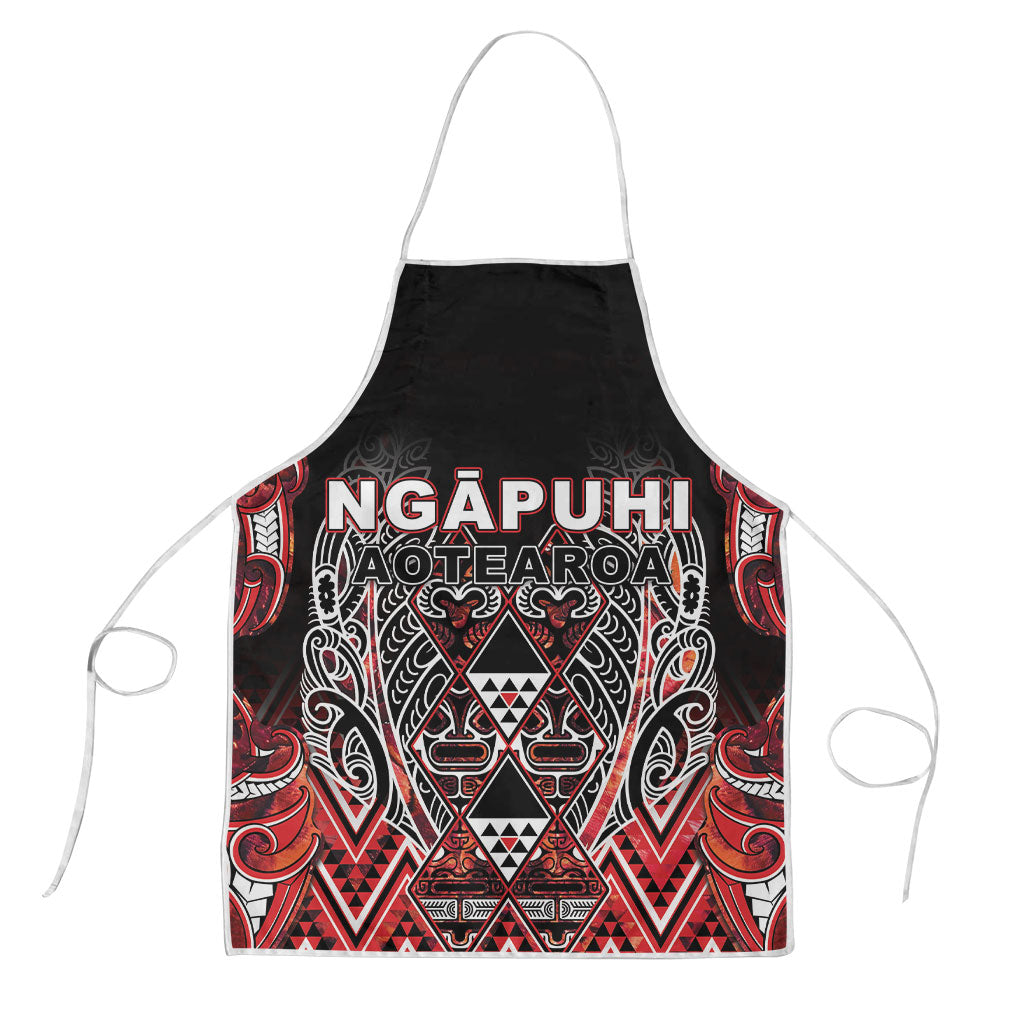 Aotearoa Ngapuhi Apron Maori Red Tribal Paua Shell Pattern