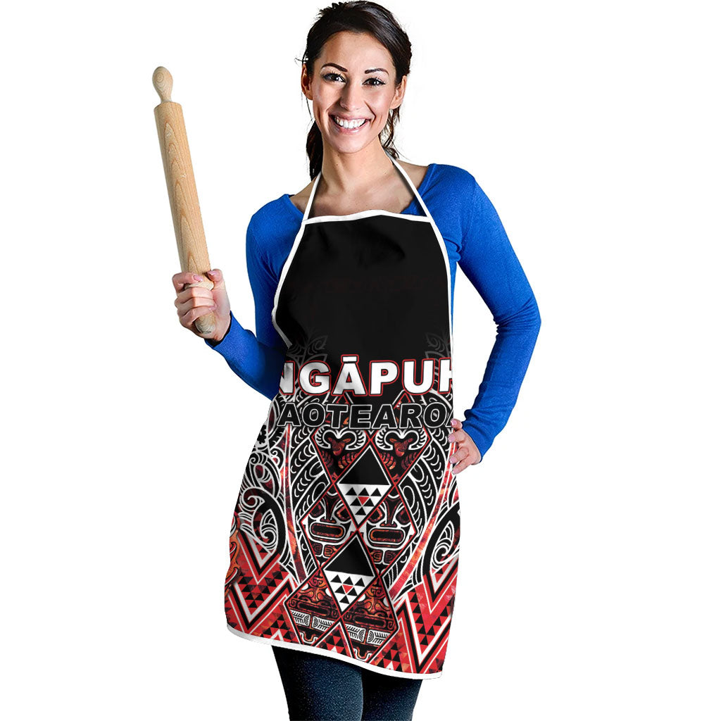 Aotearoa Ngapuhi Apron Maori Red Tribal Paua Shell Pattern