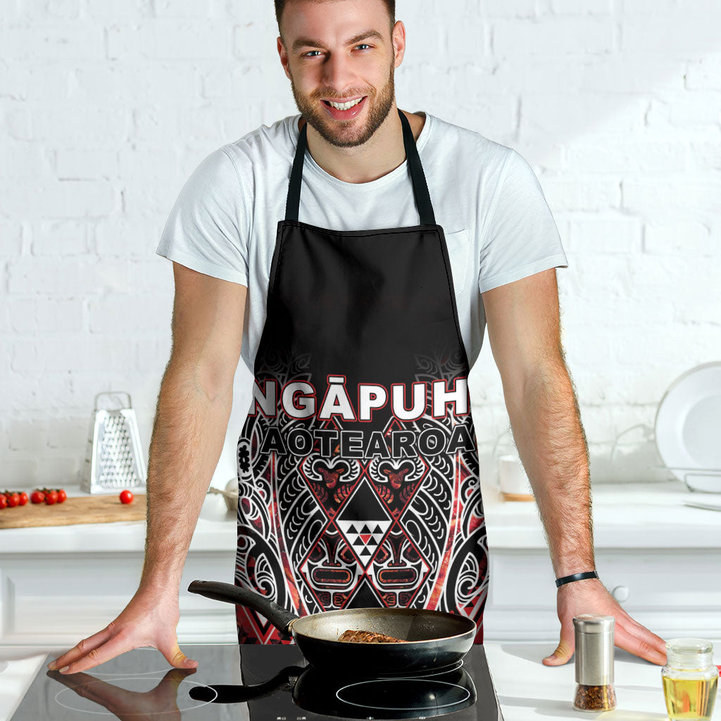 Aotearoa Ngapuhi Apron Maori Red Tribal Paua Shell Pattern