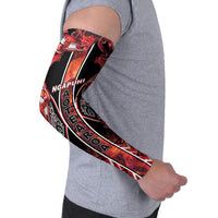 Aotearoa Ngapuhi Arm Sleeves Maori Red Tribal Paua Shell Pattern