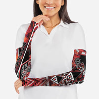 Aotearoa Ngapuhi Arm Sleeves Maori Red Tribal Paua Shell Pattern