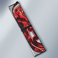 Aotearoa Ngapuhi Auto Sun Shade Maori Red Tribal Paua Shell Pattern