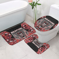 Aotearoa Ngapuhi Bathroom Set Maori Red Tribal Paua Shell Pattern