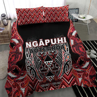 Aotearoa Ngapuhi Bedding Set Maori Red Tribal Paua Shell Pattern
