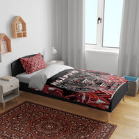 Aotearoa Ngapuhi Bedding Set Maori Red Tribal Paua Shell Pattern