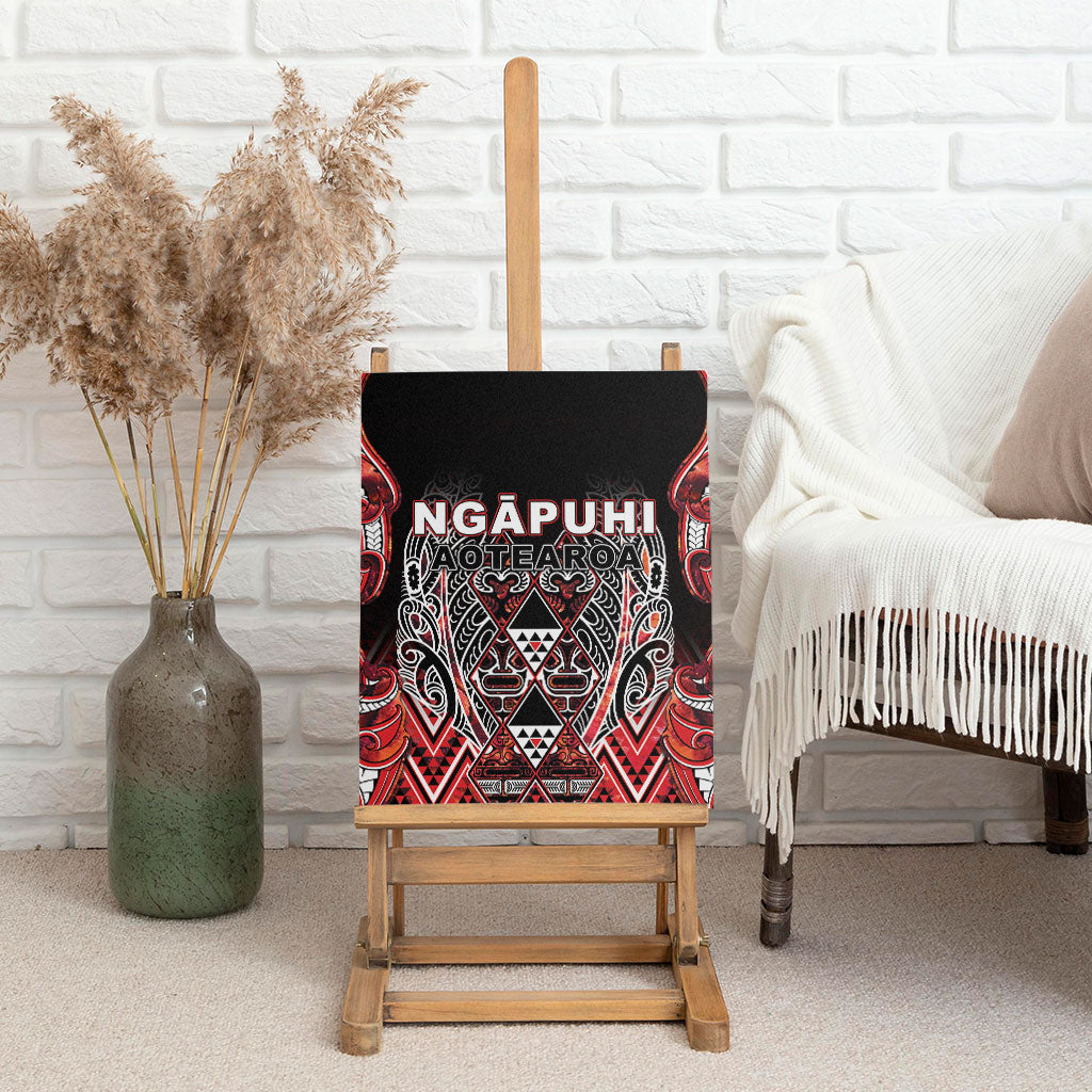 Aotearoa Ngapuhi Canvas Wall Art Maori Red Tribal Paua Shell Pattern