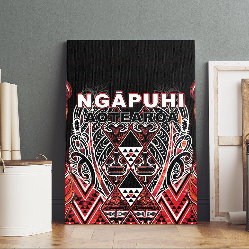 Aotearoa Ngapuhi Canvas Wall Art Maori Red Tribal Paua Shell Pattern