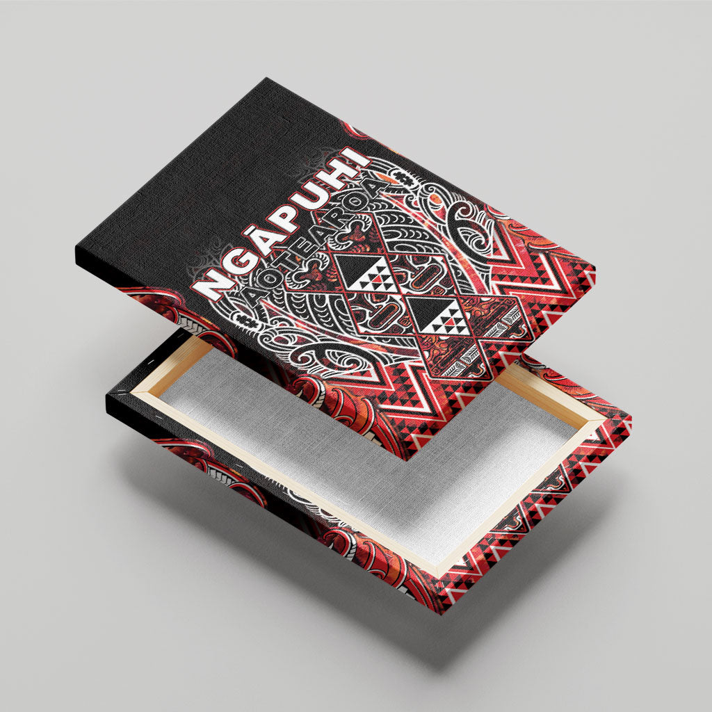 Aotearoa Ngapuhi Canvas Wall Art Maori Red Tribal Paua Shell Pattern