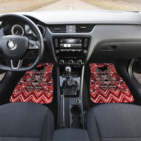 Aotearoa Ngapuhi Car Mats Maori Red Tribal Paua Shell Pattern
