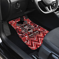 Aotearoa Ngapuhi Car Mats Maori Red Tribal Paua Shell Pattern