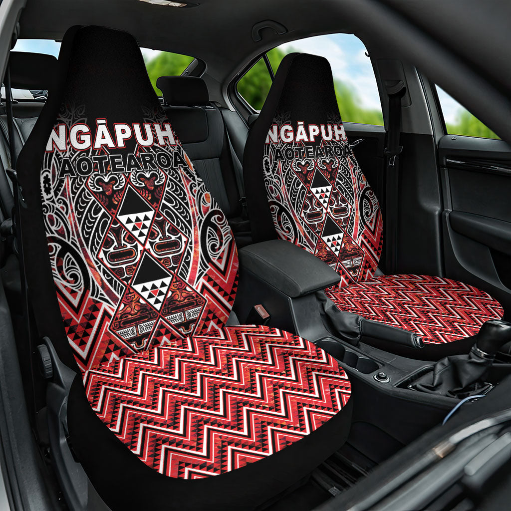 Aotearoa Ngapuhi Car Seat Cover Maori Red Tribal Paua Shell Pattern DT05 One Size Red - Polynesian Pride