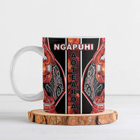 Aotearoa Ngapuhi Ceramic Mug Maori Red Tribal Paua Shell Pattern