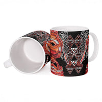 Aotearoa Ngapuhi Ceramic Mug Maori Red Tribal Paua Shell Pattern