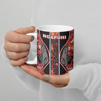 Aotearoa Ngapuhi Ceramic Mug Maori Red Tribal Paua Shell Pattern