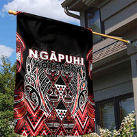 Aotearoa Ngapuhi Garden Flag Maori Red Tribal Paua Shell Pattern