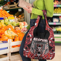 Aotearoa Ngapuhi Grocery Bag Maori Red Tribal Paua Shell Pattern