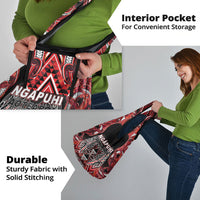 Aotearoa Ngapuhi Grocery Bag Maori Red Tribal Paua Shell Pattern