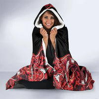 Aotearoa Ngapuhi Hooded Blanket Maori Red Tribal Paua Shell Pattern