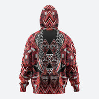 Aotearoa Ngapuhi Hoodie Maori Red Tribal Paua Shell Pattern