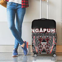 Aotearoa Ngapuhi Luggage Cover Maori Red Tribal Paua Shell Pattern