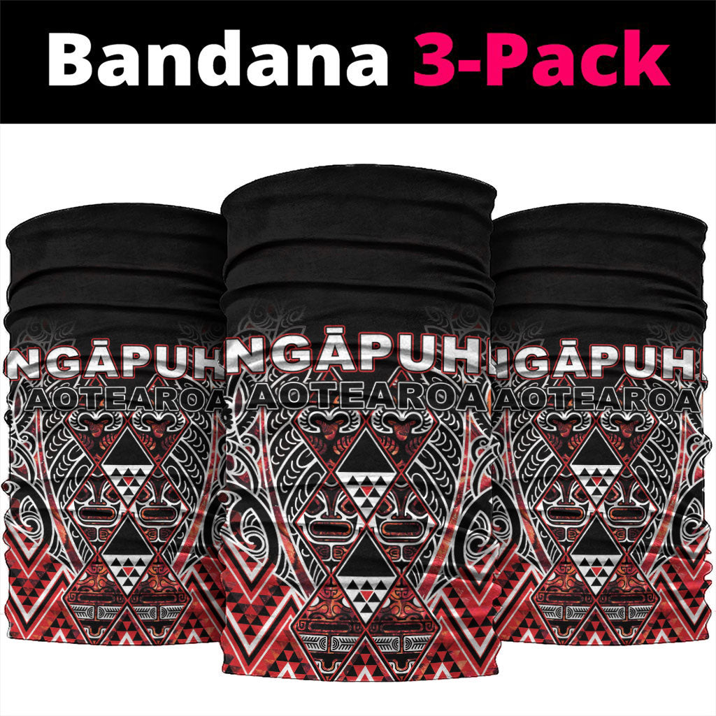 Aotearoa Ngapuhi Neck Gaiter Maori Red Tribal Paua Shell Pattern DT05 package One Size: 25*50cm Red - Polynesian Pride
