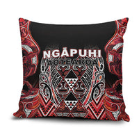 Aotearoa Ngapuhi Pillow Cover Maori Red Tribal Paua Shell Pattern