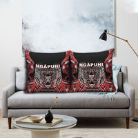 Aotearoa Ngapuhi Pillow Cover Maori Red Tribal Paua Shell Pattern