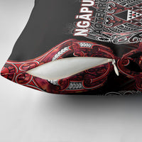 Aotearoa Ngapuhi Pillow Cover Maori Red Tribal Paua Shell Pattern