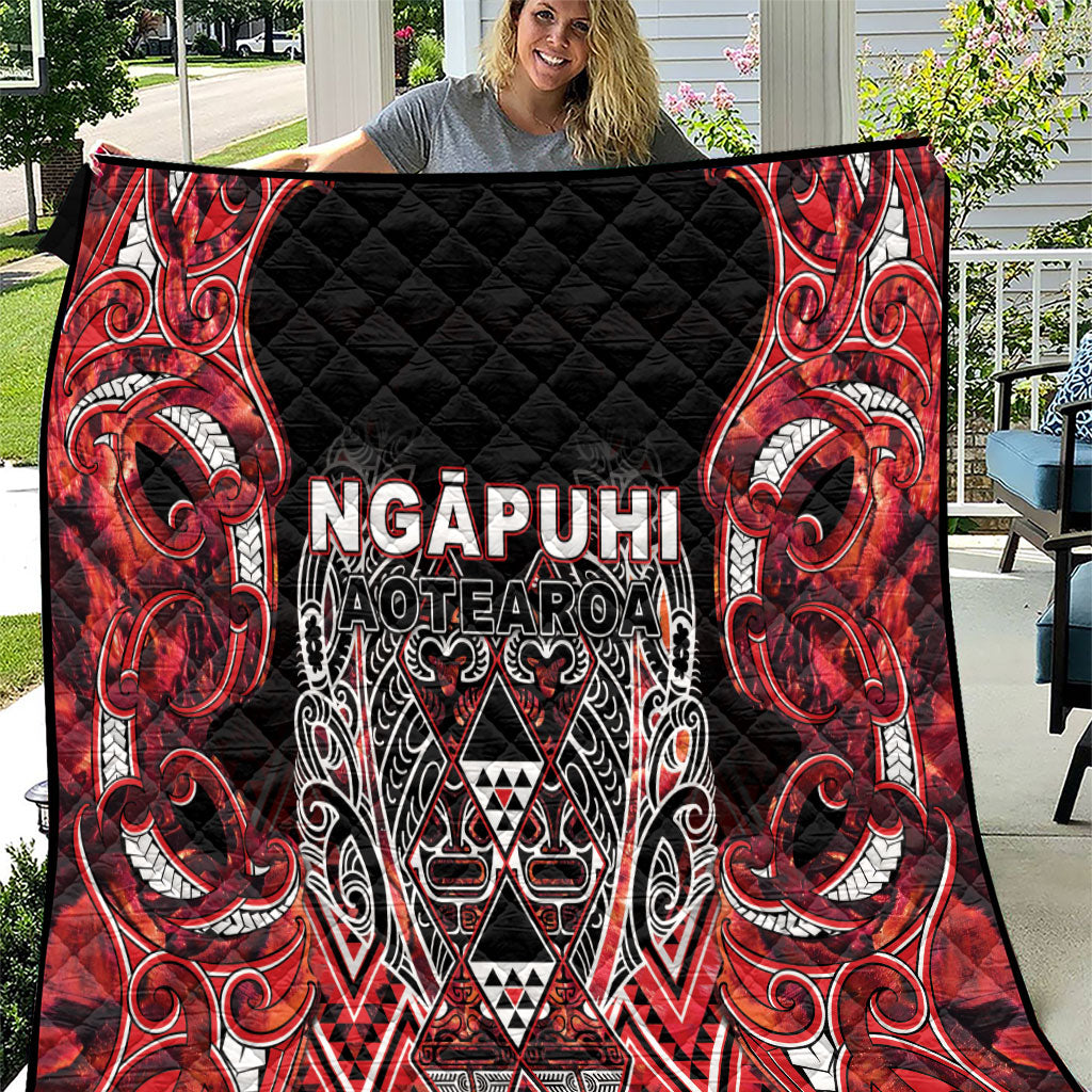 Aotearoa Ngapuhi Quilt Maori Red Tribal Paua Shell Pattern DT05 Red - Polynesian Pride
