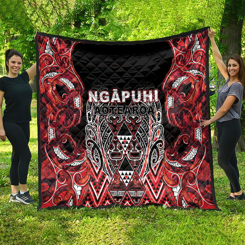 Aotearoa Ngapuhi Quilt Maori Red Tribal Paua Shell Pattern