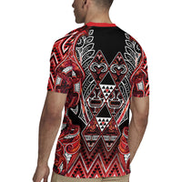 Aotearoa Ngapuhi Rugby Jersey Maori Red Tribal Paua Shell Pattern