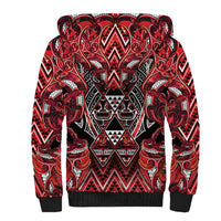 Aotearoa Ngapuhi Sherpa Hoodie Maori Red Tribal Paua Shell Pattern