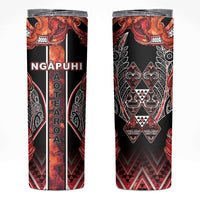 Aotearoa Ngapuhi Skinny Tumbler Maori Red Tribal Paua Shell Pattern