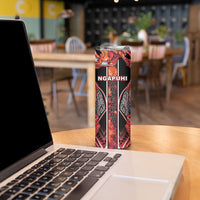 Aotearoa Ngapuhi Skinny Tumbler Maori Red Tribal Paua Shell Pattern