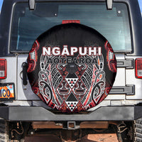 Aotearoa Ngapuhi Spare Tire Cover Maori Red Tribal Paua Shell Pattern