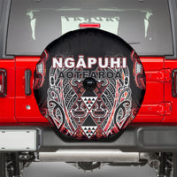 Aotearoa Ngapuhi Spare Tire Cover Maori Red Tribal Paua Shell Pattern